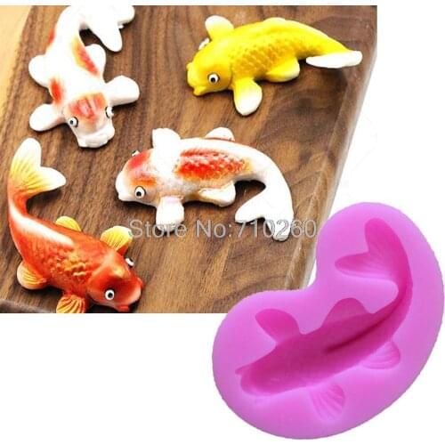 M103 Silicone Fondant Cake molds 3D Fish Candle Moulds Soap Mold Chocolate Mould for The Baking Tools Cake