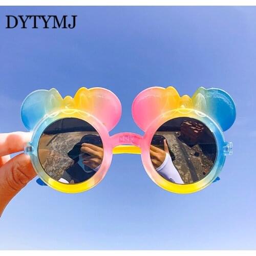 DYTYMJ Cute Cartoon Children Sunglasses Baby Personality Sun Glasses Boys and Girls Sunshade Mirror Sunglasses for Kids Shades
