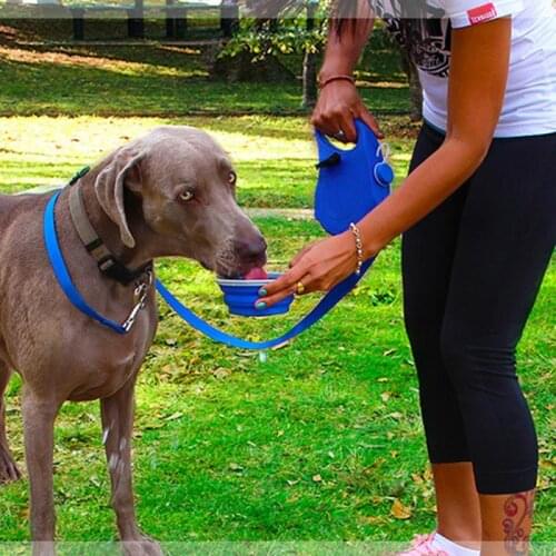 Multifunction Pet Dog Leash Durable Retractable Dog Long Leash Rope With Built-in Water Bottle Bowl Waste Bag Dispenser