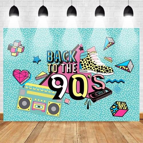 Mehofoto Back to the 90s Theme Party Photography Backdrops Photo Studio Music Recorder Background Shoes Green Backdrop