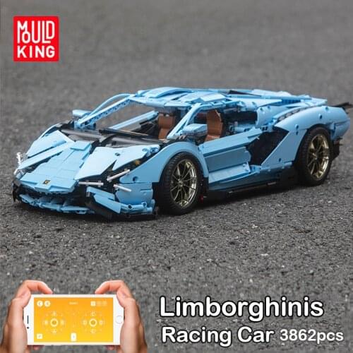 MOULD KING Remote Control Technical Limborghinis Racing Car Model Set Building Blocks Lepining 13056 Kids Toys Christmas Gifts