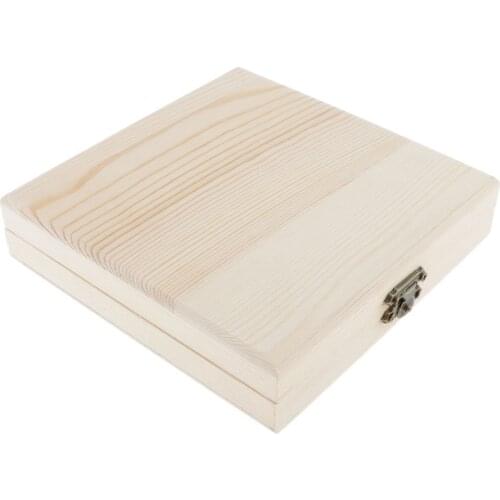 Unpainted Wooden Jewelry Box Unfinished Box Keepsake Trinket CD Box