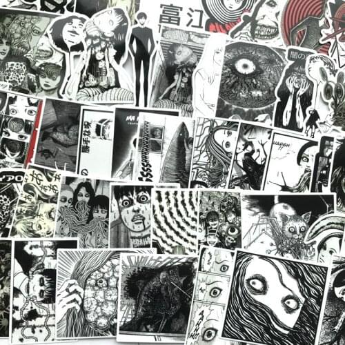 2021 NEW 56pcs Horror Comic Fujiang Thriller Cartoon Horror Style Toy Stickers Luggage Trolley Laptop Sticker Doodle Sticke