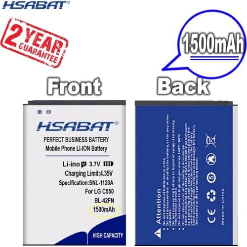 New Arrival [ HSABAT ] 1500mAh BL-42FN Replacement Battery for LG C550, Optimus Me, P350