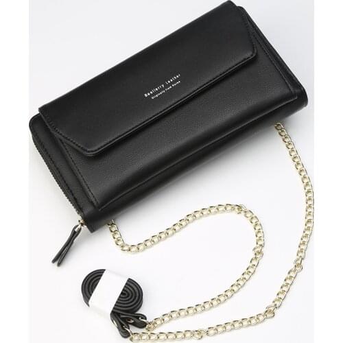 New Leather Women Wallets Female Bags Clutch Bags Koffer Wallet Long Wallet With Coin Pocket Zipper Ms Purse Can Shoulder Bag