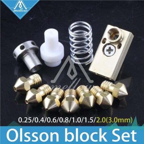 3D printer Upgrade Ultimaker 2 + UM2 Extended+ Olsson block nozzle hotend kit for 1.75/3mm filament Heaterblock