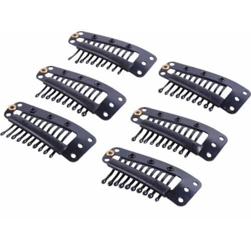 Wigs Hair Clips 50Pcs 36mm 10 Teeth Snap Clips With Silicone Back for Extension Hair Accessories 4 Colors Available