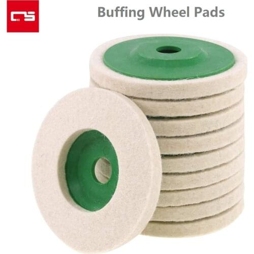 Buffing Pads 4 inch 100mm Wool Polishing Wheel for Angle Grinder Wheel Disc Polish Automobile Metal Marble Glass Ceramics Wood
