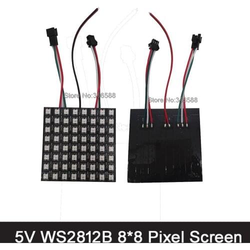 DC5V 8*8 Pixel 64 Pixels WS2812B LED Programmable Digital Flexible Panel Screen Individually Addressable RGB Full Color