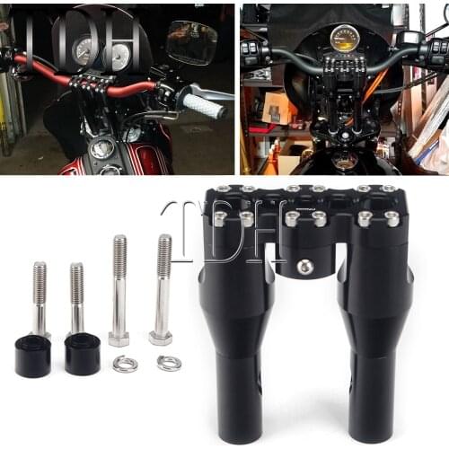 Straight Motorcycle 25mm 1'' Handlebar Clip On Riser Clamp For Harley Cruiser Dyna Softail Road King Electra Glide FXD FLHR FLHT