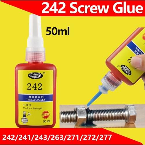 Screw Glue 242 Screw Fixing Glue Thread Seal Removable Adhesive Glue Threadlocker Thread Glue Locking Agent Fastening