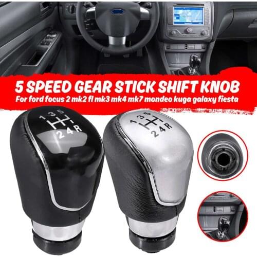 5 / 6 Speed PU leather Gear Stick Shift Knob For Ford Focus 2 MK2 FL MK3 MK4 MK7 for Mondeo Kuga for Galaxy 2018+ for Fiesta