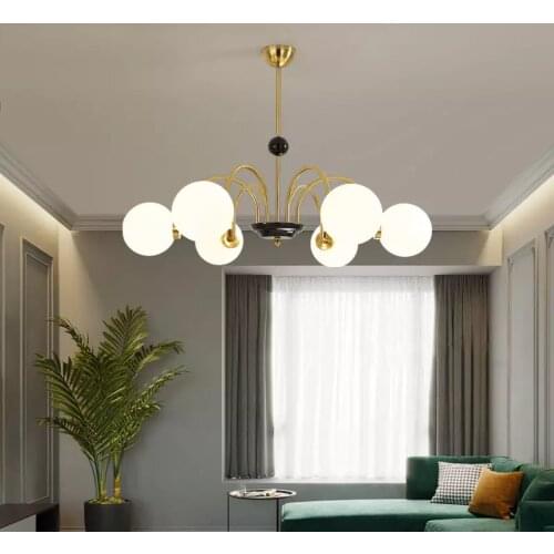 Modern chrome chandelier Living Room Lighting Nordic glass chandelier Gold Lamp designer wrought iron e27 luxury lamp