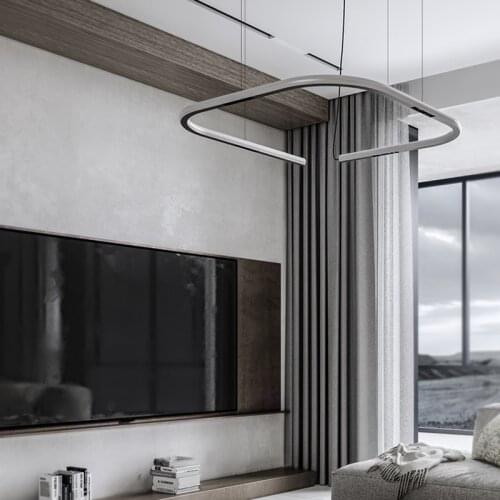 Nordic Brief led Pendant Lighting For Living Room Line Pendant Lamp For Office/Shop/Dinning Room Anti-Dazzle Pendant Lights