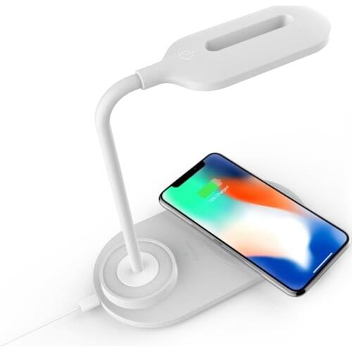 LED Table Light Wireless Charger Desk Lamp Mobile Phone Wireless Charging Table Lamp 10W