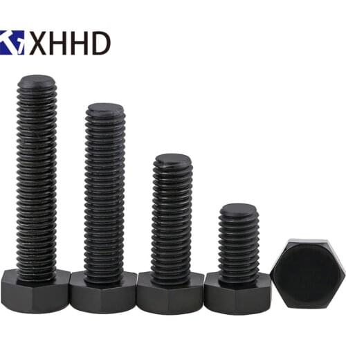 M6 M8 Black Nylon External Hex Screw Metric Full Thread Outside Plastic Insulation Hexagonal Machine Bolts PA66