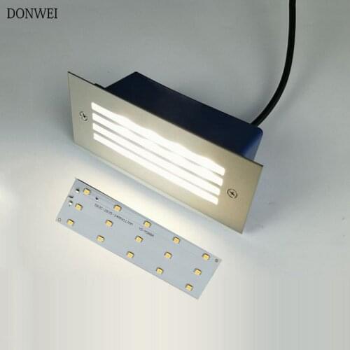 Waterproof Led Step Light IP65 Aluminum Embedded Staircase Corner Lamp Inground Spot Light Floor Garden Landscape AC85-265V