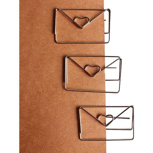 30mm*46mm Rose Gold Color Heart Shape Paper Clip Coating PlatingCute Bookmark Tag Clip
