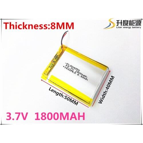 1pcs/lot 804050 3.7V 1800mah Lithium polymer Battery with Protection Board For PDA Tablet PCs Digital Products