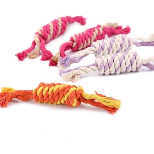 1PC Dog Rope Toy Tough Candy Shape Cotton Rope Pet Toy Rope Knot Kitten Chew Toy Bite-Resistant Puppy Teething Toy Pet Supply