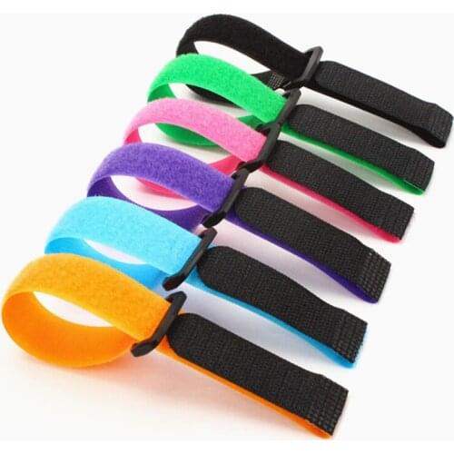 10pcs Color Nylon Adhesive Velcros Strap Fastener Tape With Buckle Hook Loop Adhesive Magic Tape Velcros Strap Cord Ties cable s