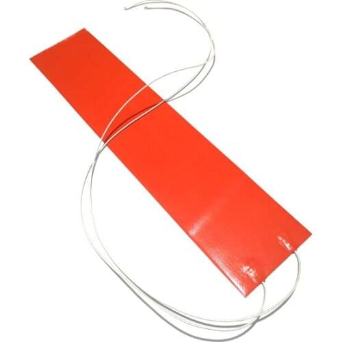 100v 120w 120*550*1.5mm Flexible Silicone Rubber Strip Heater for machine tape 612 1 side 1000mm lead out from 120mm side