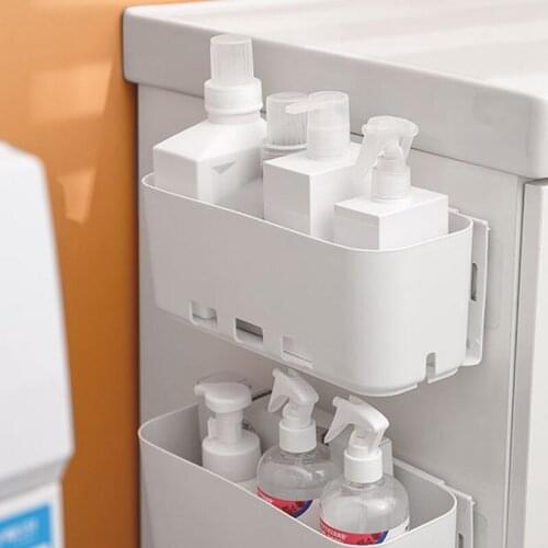 2 Pcs Multifunctional Hanging Storage Basket,Wall-Mounted Kitchen Drawer Shelf Rack,Push-Pull Box for Seasoning