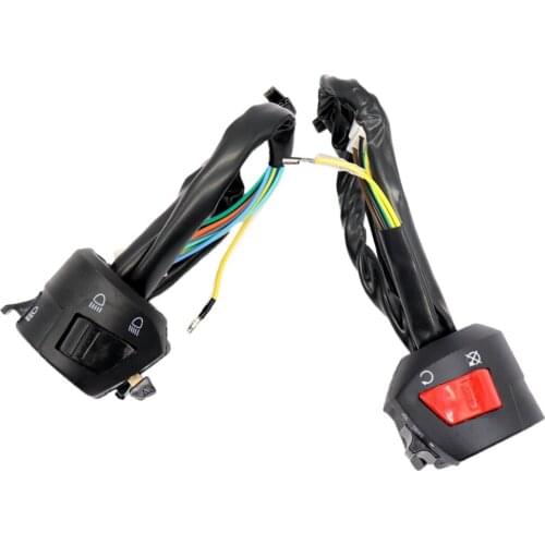 2pcs 7/8'' Handlebar Switch Horn Turn Signal Start High/Low Beam Control
