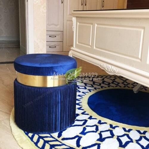 20%Northern Europe Ins Style Dressing Stool Round Modern Makeup chair Concise Shoes Low Stool Ottoman Thickened Sponge
