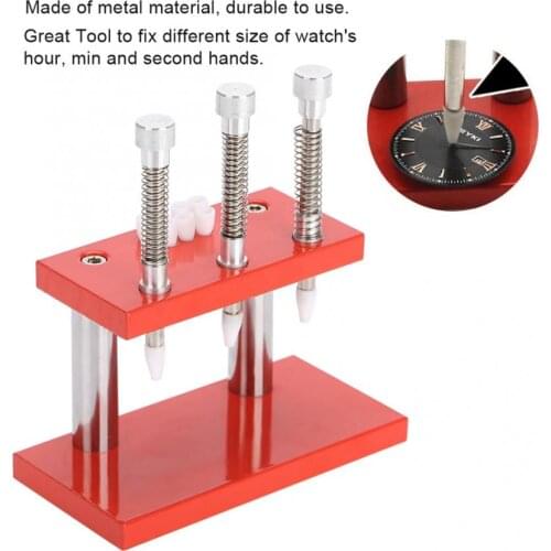 3 Heads Watch Hand Plunger Puller Remover Presser Setting Fitting Set Wrist Watch Part Repair Tool Accessory for Watchmaker Red