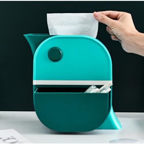 Toilet Paper Cases 3 in 1 Design Non-slip Plastic Tissue Box Trash Can for Indoor