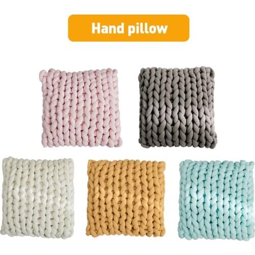 40x40cm Chunky Arm Knitted Thick Sofa Pillow Hand Yarn Bulky Throw Square Cushion Pads
