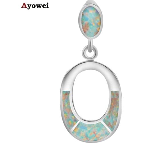 Hotselling Anniversary Gift Pendants for women White Fire Opal Fashion jewelry stamped silver plated OP498A