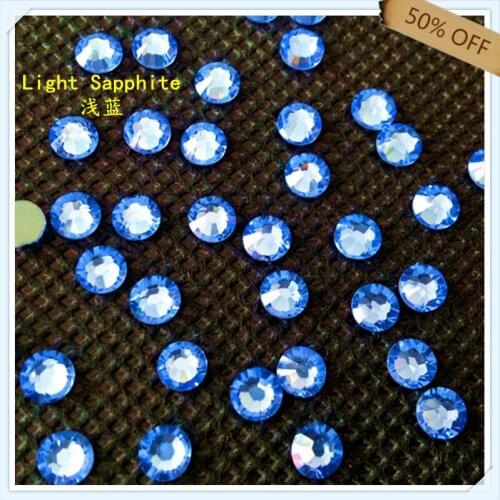 Free shipping 50% off new glue WHOLESALE size ss20 5mm LIGHT SAPPHIRE color with 1440 pcs each pack ; diamond stone for GARMENT