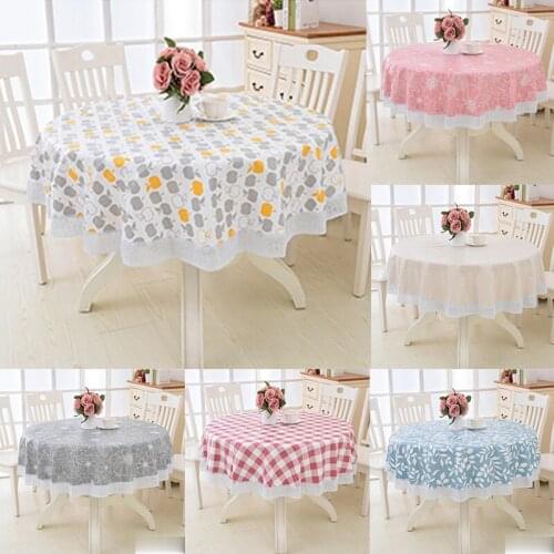 Household Round Table Cloth Hotel Round Table Cloth Waterproof and Oil-proof Disposable Washable Round Table Cloth