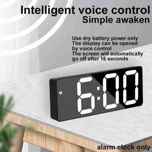 LED Mirror Digital MINI Alarm Clock Snooze Table Clock Calendar Desktop Dimmable Up Wake Usb Electronic Clocks Work Mute Mu U1A1