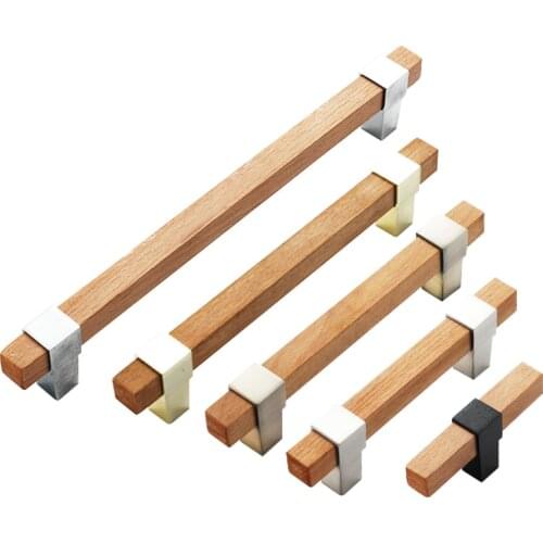 Wooden door handle Furniture drawer pull door pads protector Cabinet knob for Knobs and handles drawers