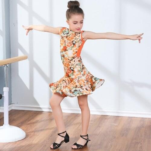 New Arrival Backless Dance Dress Children Latin Dancing Clothes Grading Dance Costumes Childrens Stage Performance Suit B-5624