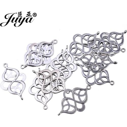 JUYA 15pcs 27*17.1mm Charms Flower Connector Vintage Tibetan Silver DIY Bracelet Necklace Jewelry Making Supplies Accessories