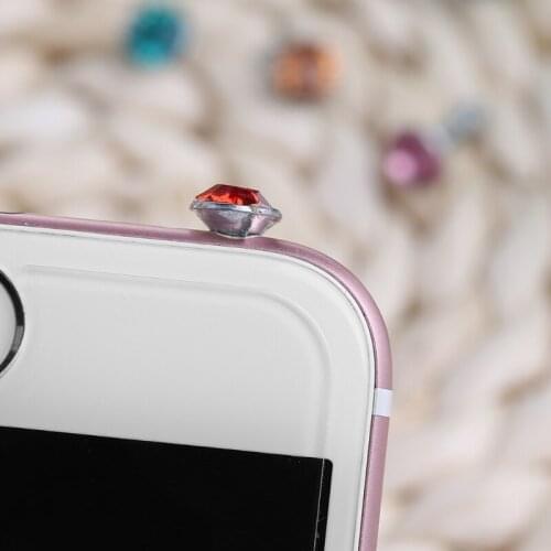 Round Glittering Rhinestone 3.5mm Anti Dust Plug Earphone Stopper For Smart Phone 32CB