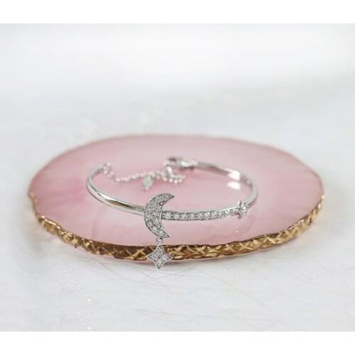 LANFLORA new moon zircon bracelet for women birthday party parure bijoux femme mariage factory shop bracelet wholesale price