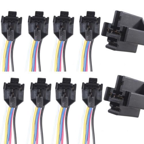 Lot10 DIY Car Motor 12V Volt 40A AMP Duty Relay Harness Socket 5Pin 5 Wire