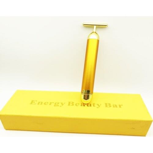 Energy Beauty Bar 24K Gold Pulse Firming Massager Facial Roller Massager Derma Skincare Wrinkle Treatment
