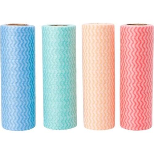 Multipurpose 50 Sheets/Roll Disposable Non-woven Fabric Dishcloth Kitchen Cleaning Towels Rags Kitchen Car Supplies