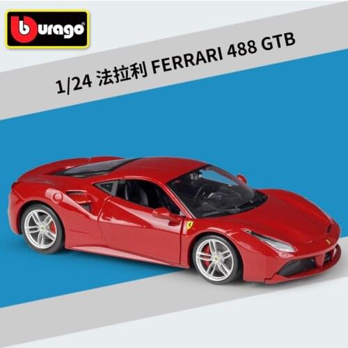 Bburago 1:24 Ferrari 488 GTB Car Model Die-casting Metal Model Children Toy Boyfriend Gift Simulated Alloy Car Collection