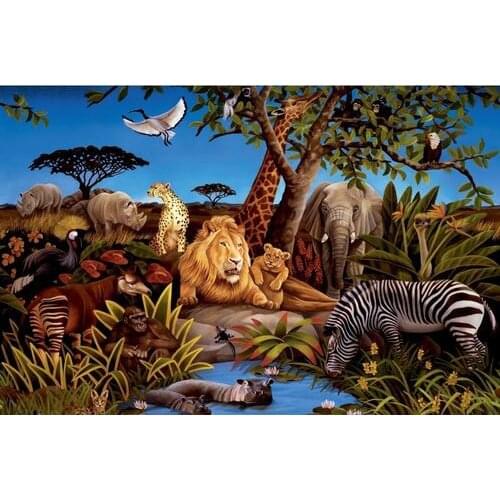 Cuadros 5D diamond painting kit set Full square haft diamentowy Cross stitch tools landscape animal Cartoons lion zebra bird art