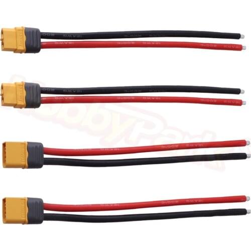 4-Pack XT60H Connector Male & Famale Extension Cable 12AWG Gauge Silicone Wire for RC Lipo Batteries Cars FPV Drones
