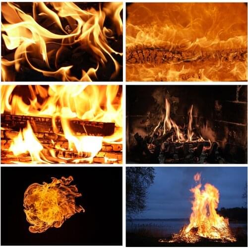 Fire Burning Wood Photograph Background Photo Backdrop Props Studio Cloth Decor