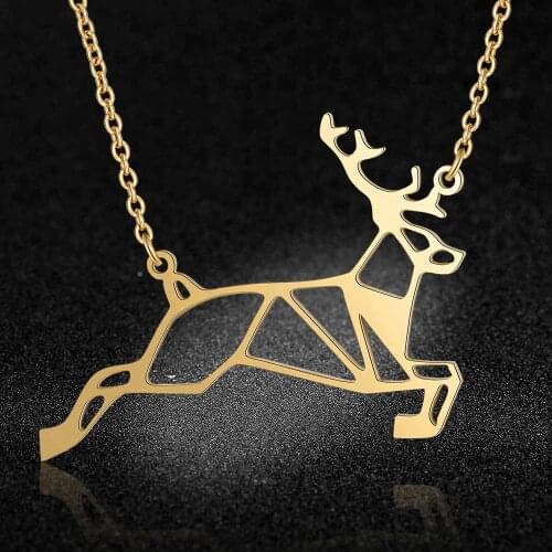 100% Stainless Steel Animal Deer Fashion Necklace for Women Special Gift Wholesale Wedding Party Necklaces Personality Jewellery