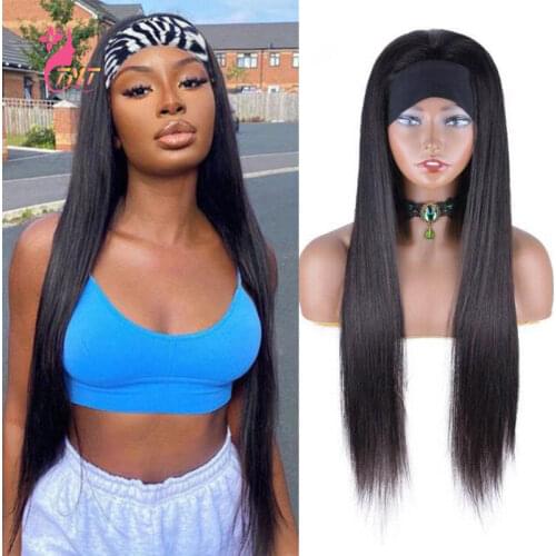 Headband Wig Long Silky Straight Wig Black Color Heat Resistant Smooth Synthetic Long Wig Hair Replacement Wig For Black Women